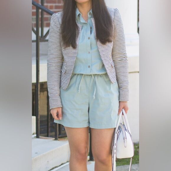 CAbi Alexa safari utility 3/4 roll tab sleeve Romper Playsuit Bloggers Fave Sz S - Picture 1 of 4